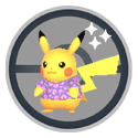 Pikachu avec un T-shirt violet (Fleur)