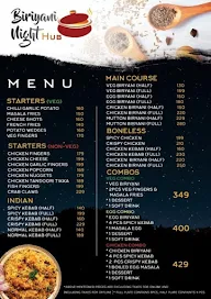 Biryani Night Hub menu 1