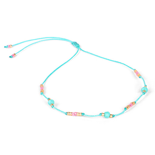 Title 15, Bohemian Holiday Style Anklet Colorful Rice Bea...