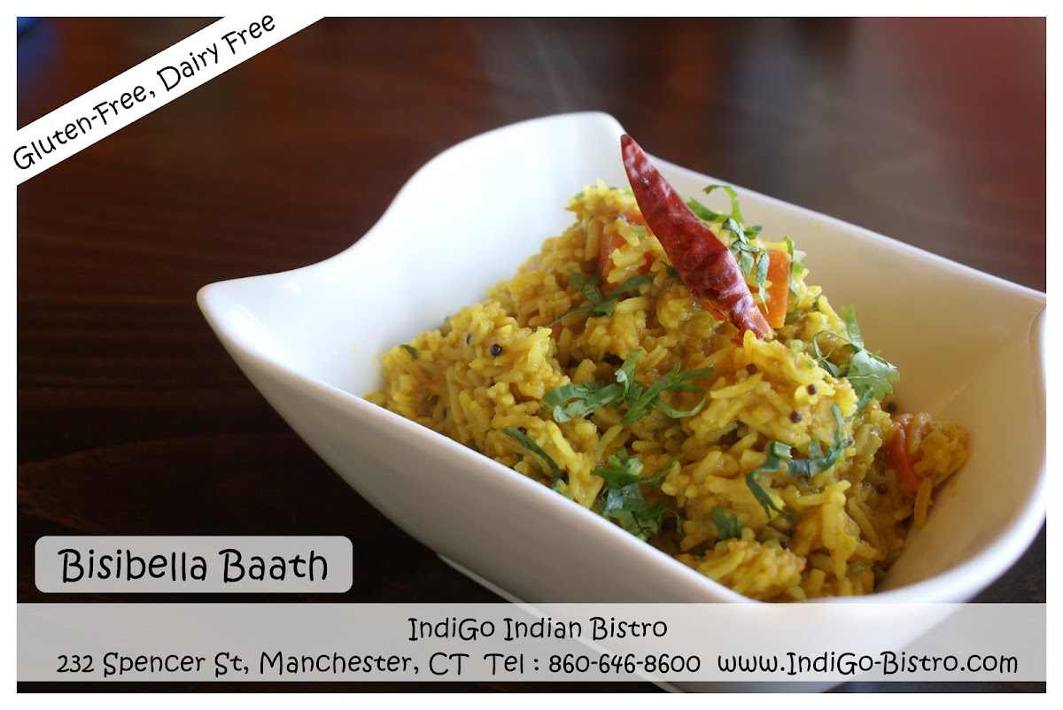 Bisibella Baath (Gluten-Free) @ IndiGo Indian Bistro - Manchester, CT