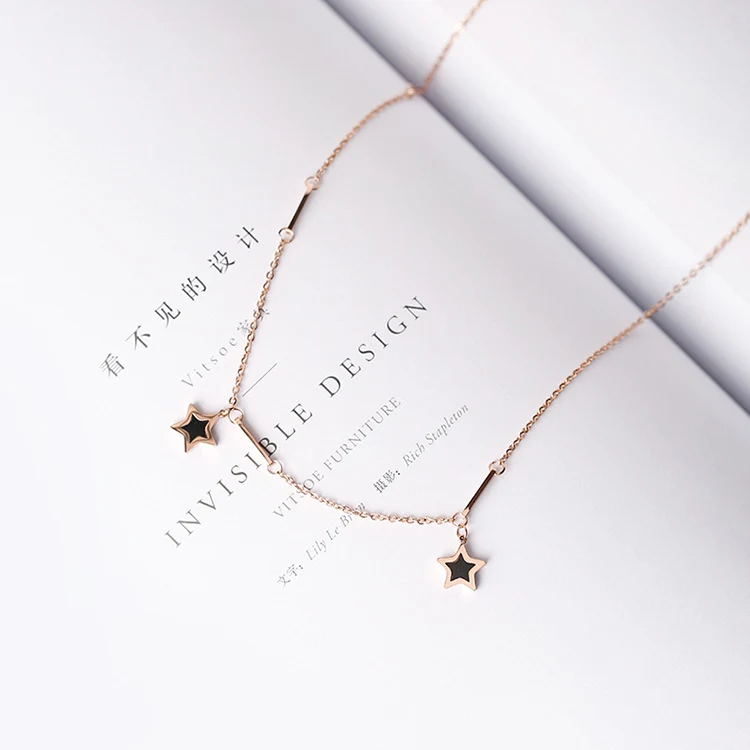 Pentagram Necklace Female Simple Clavicle Chain Short Neck Jewelry Titanium Steel Jewelry
