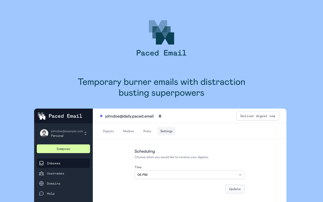 Paced Email – Temporary, disposable, burners Preview image 3