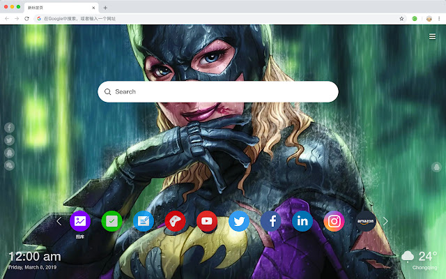 Bat Girl New Tab Page HD Wallpapers Themes