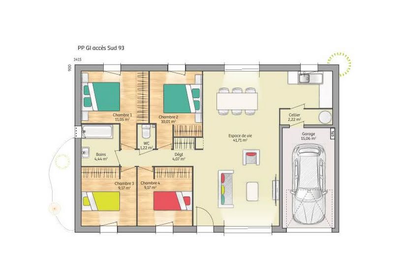  Vente Terrain + Maison - Terrain : 1 057m² - Maison : 93m² à Servaville-Salmonville (76116) 