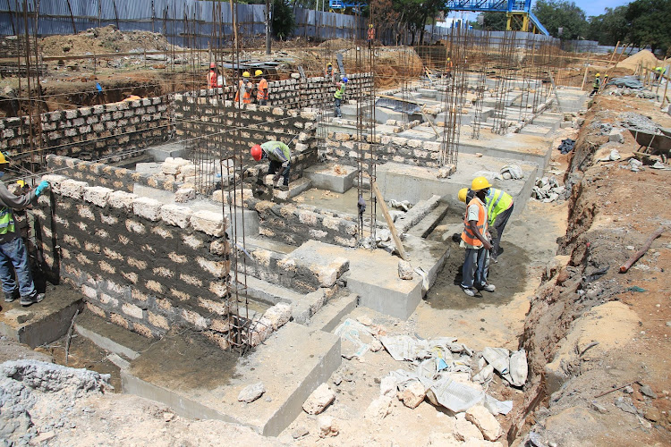 Ongoing works at the Buxton estate housing project on Thursday.