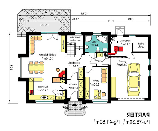 BW-44 wariant 1 - Rzut parteru