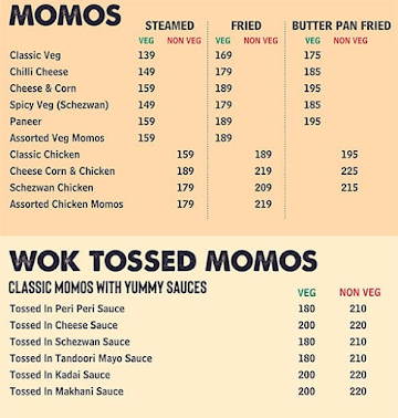 The Momo Co. menu 