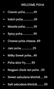 Welcome Poha menu 1