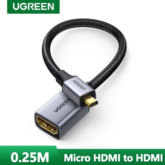 Cáp Chuyển Đổi Micro Hdmi Ra To Hdmi Âm Dài 25Cm Ugreen 10553