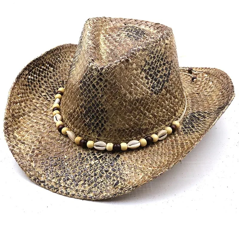 Title 17, Novo Chapéu de Praia Feminino Cowboy de Palha B...