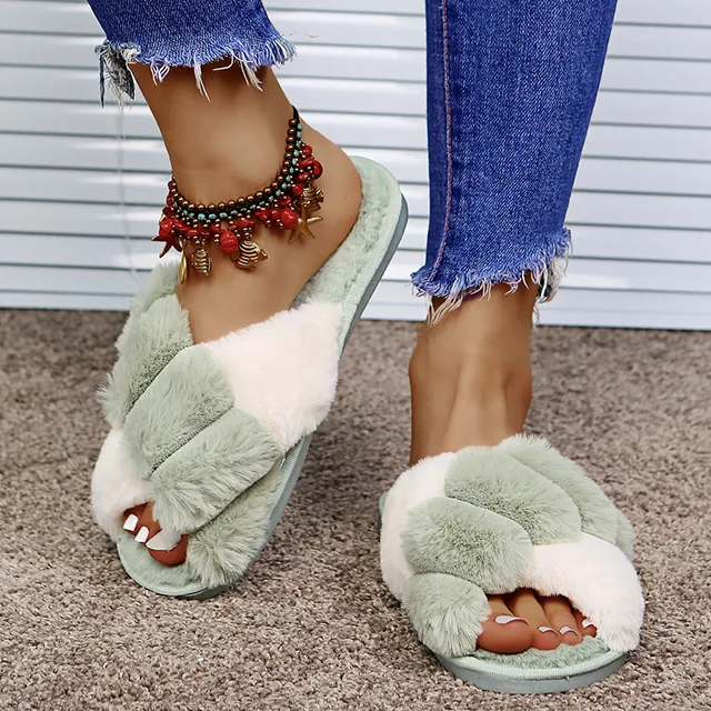 Warme, casual en modieuze katoenen pantoffels, heerlijk zacht en fluffy. Geniet van comfort en ontspanning thuis.