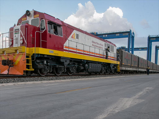 SGR cargo train at the Inland Container Depot, Nairobi.