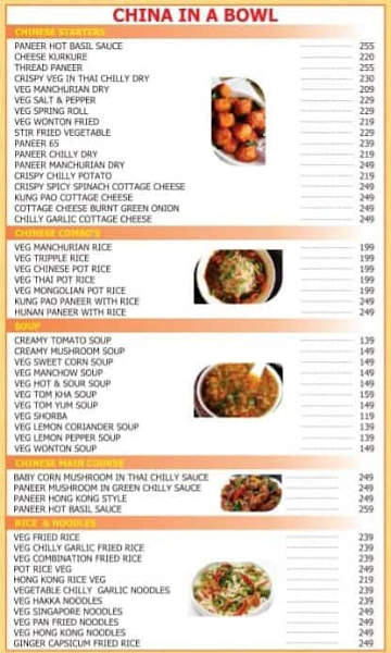 Namaskara Foods- The Kitchen menu 