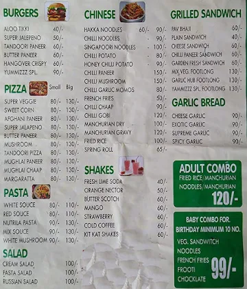 Yummiezzz menu 