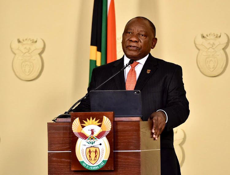 DO THE RIGHT THING: President Cyril Ramaphosa addressing the nation from the Union Buildings in Tshwane on Monday to announce additional extraordinary measures to contain and combat the rapid spread of coronavirus