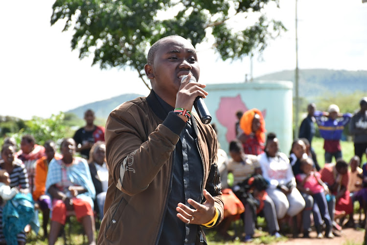 Upcoming musician Jude Chege sings