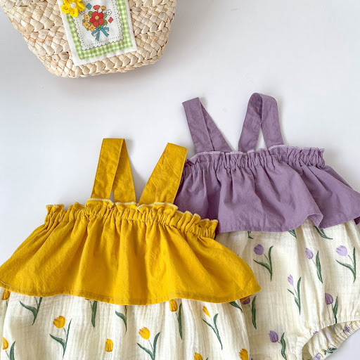 Title 4, Baby Sleeveless Printed Jumpsuit. Lightweight a...