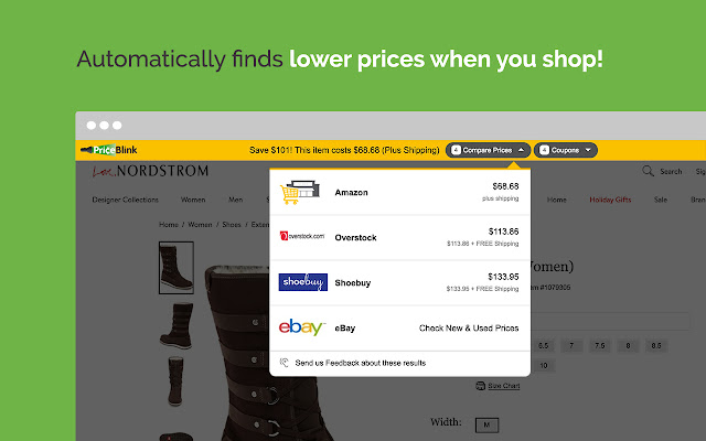 PriceBlink Coupons and Price Comparison chrome extension