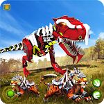 Cover Image of Download Robot Dinosaur vs Tiger Attack TRex Dinosaur Games 12 APK