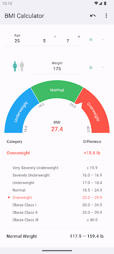 Screenshot BMI Calculator