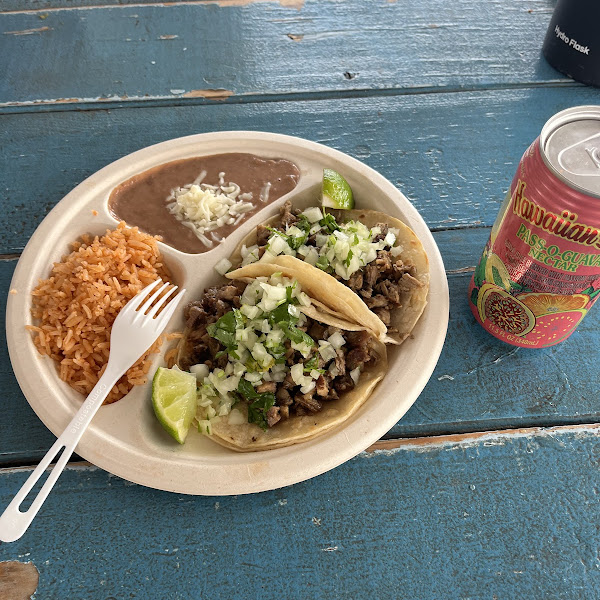 Steak tacos plate