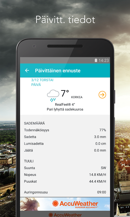   AccuWeather Sääennuste – kuvakaappaus 