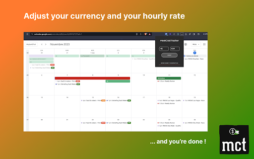 Meet Cost Tracker, a calculator for GCalendar