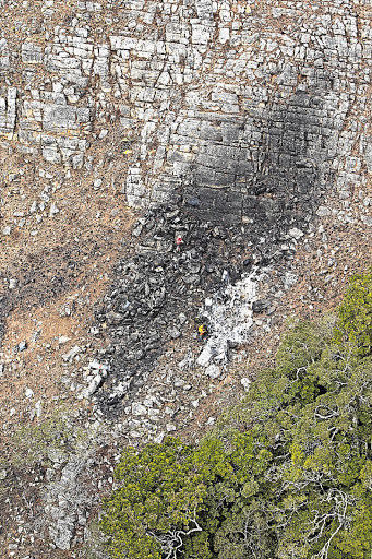 The wreckage of one of the two Albatross aircraft that crashed near Tzaneen, Limpopo. Picture: HALDEN KROG