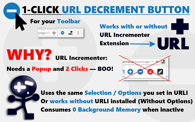 URL Decrement Button chrome extension