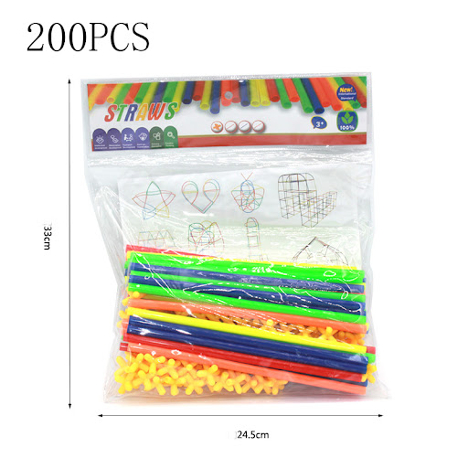 Title 5, Creative 4D Straws Assembling Toy Building Bloc...