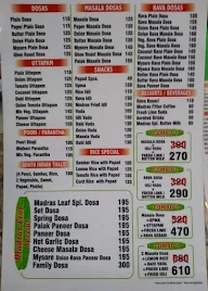 Madras Leaf menu 1