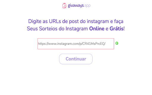 Givaways App - Sorteios Grátis no Instagram