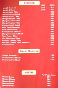 Traditional Mughal menu 2