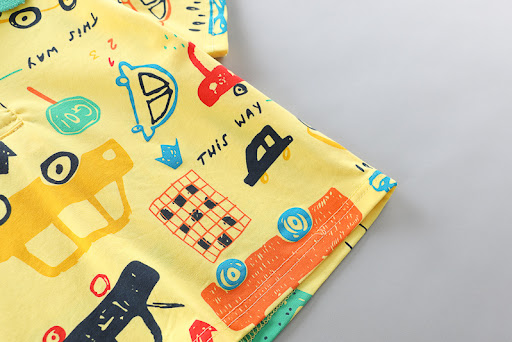 Title 18, Boys And Girls Car Pattern Two-piece Summer Cas...