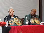 Promoter Phathutshedzo Dongola (right) with trainer Alan Toweel. 