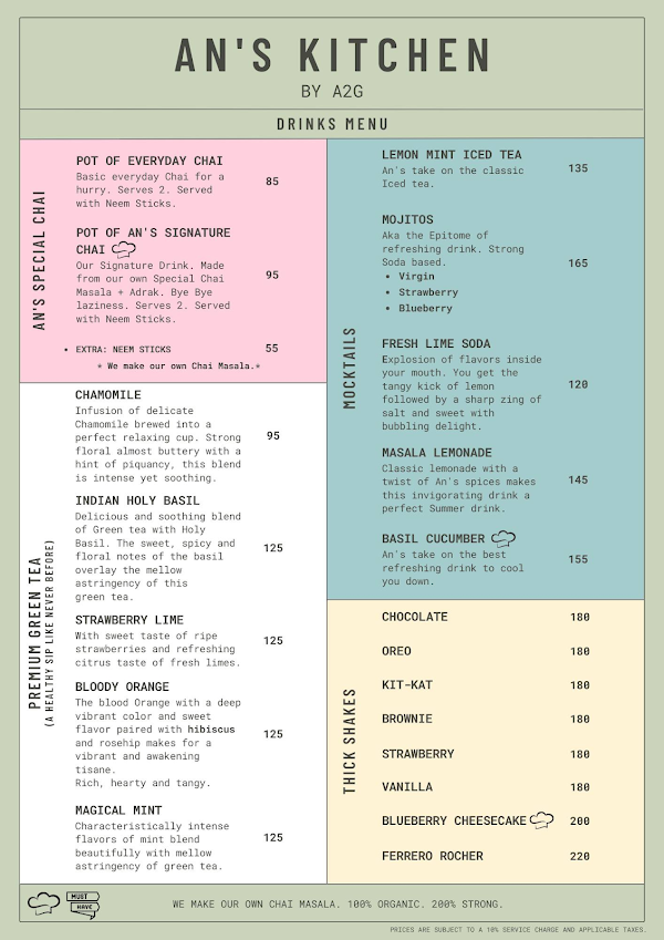 Just Kitchen menu 