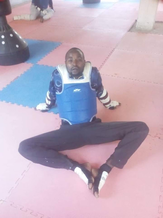 Sportsman Dickson Wamwiri takes a breather after one of his gruelling training sessions