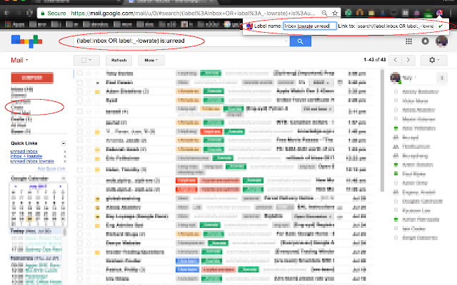 Gmail Quick Links chrome extension