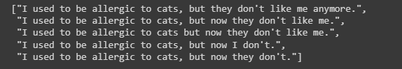 If you get an output with some paraphrased sentences then the model is working properly