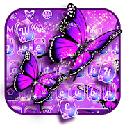 Purple Neon Butterfly Keyboard 10001003 Icon