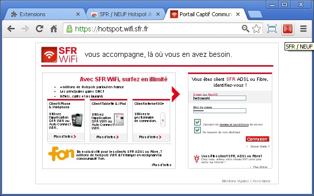 SFR / NEUF Hotspot AutoFill Preview image 2