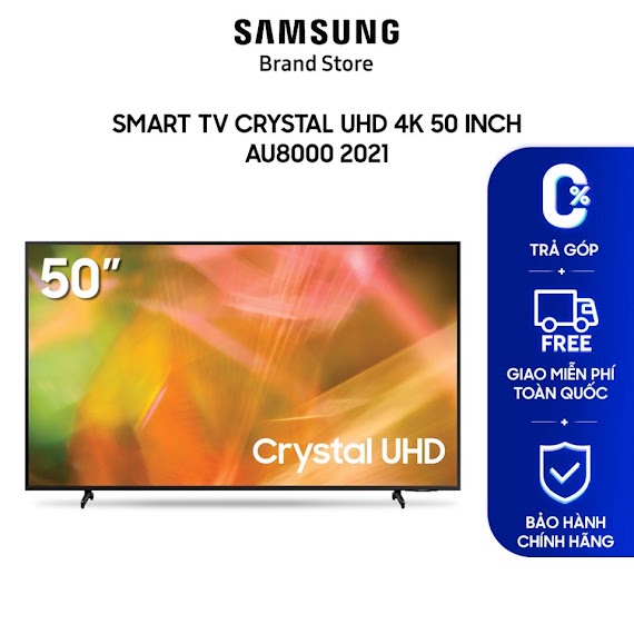 [ Smart Tv Samsung Crystal Uhd 4K 50 Inch Ua50Au8000Kxxv )