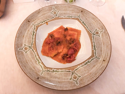 A perfectly prepared entrée, Ravioli di Prosciutto, at La Terrazza on Silver Spirit. 