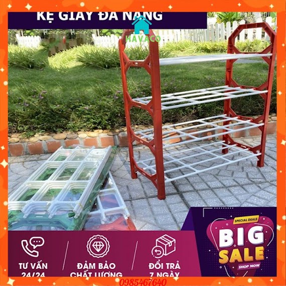 Kệ Để Giày, Dép (4 Tầng) Bằng Nhựa Tiện Dụng