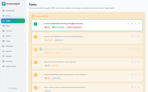 ProductivityOS – Focus & Task Manager screenshot 2