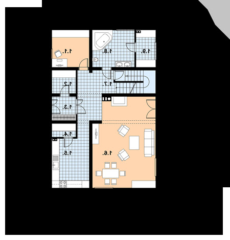 A-111 szkielet drewniany - Rzut parteru