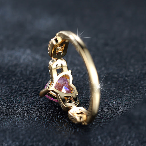 Title 4, Fashion Personality Heart Shaped Love Simple Ri...
