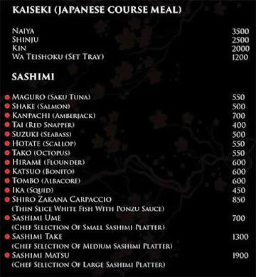 Miyuki - DoubleTree By Hilton menu 