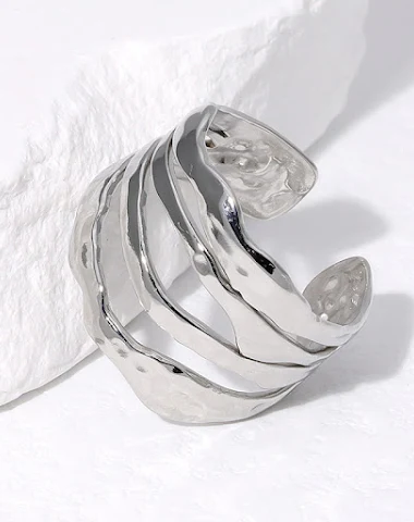 Bague en Acier Inoxydable Irrégulie - 0