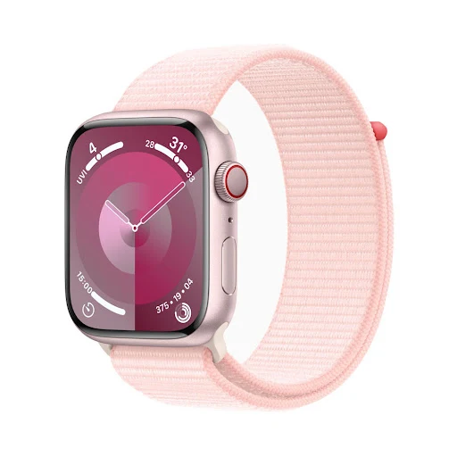 Đồng hồ Apple Watch Series 9 4G 45mm Pink (Vỏ Nhôm Dây Vải) (MRMM3SA/A)